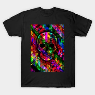 Abstract Multicolored Skull T-Shirt